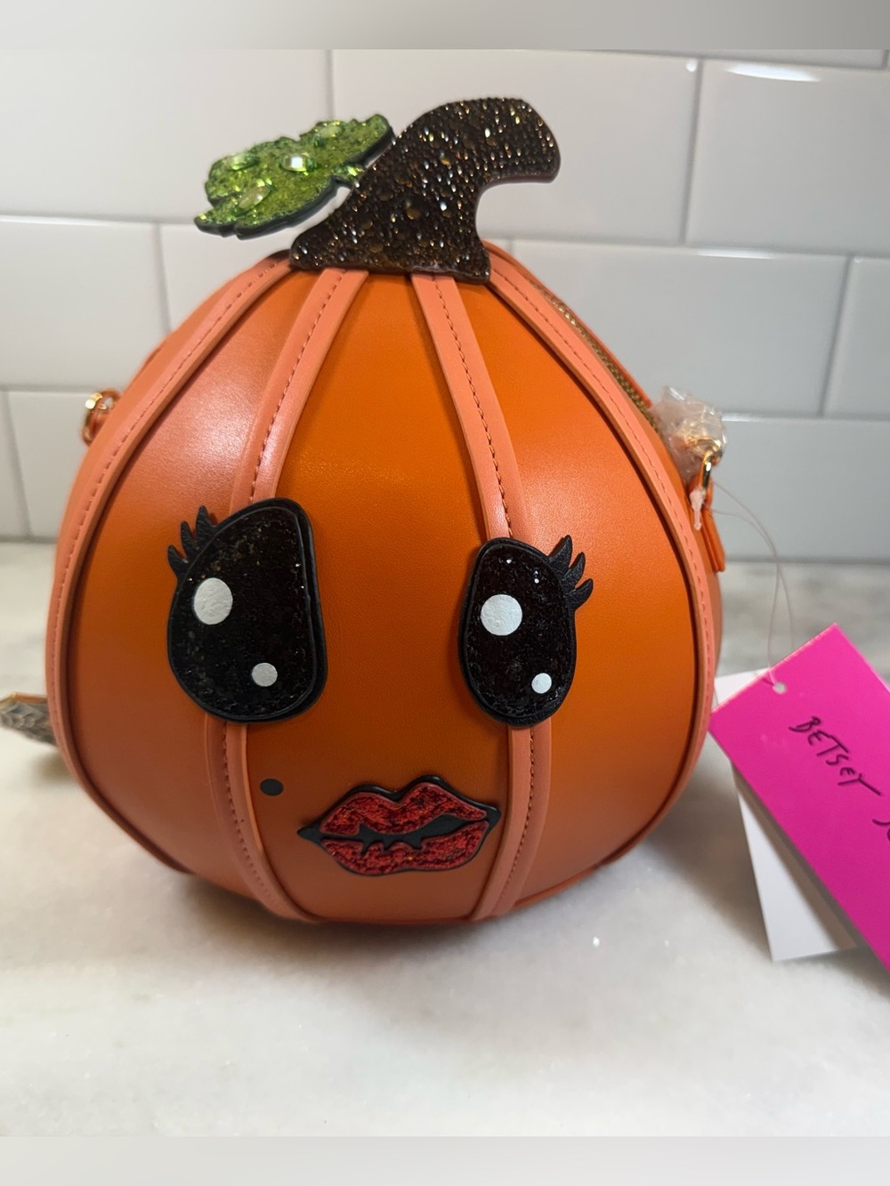 Betsey Johnson KITSCH Pumpkin Crossbody Halloween Jack O' Lantern Shoulder bag